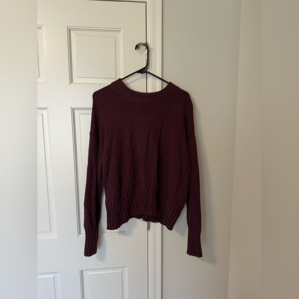 Gap Factory CashSoft Relaxed Crewneck Sweater, Deep Rouge Heather, XL